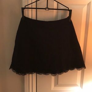 Black skirt with crochet trim